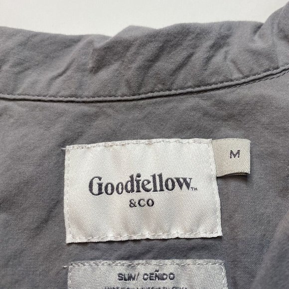 Goodfellow & Co. Button Up Shirt Men's Slim Short Sleeve Gray Cotton Size M - Picture 6 of 8